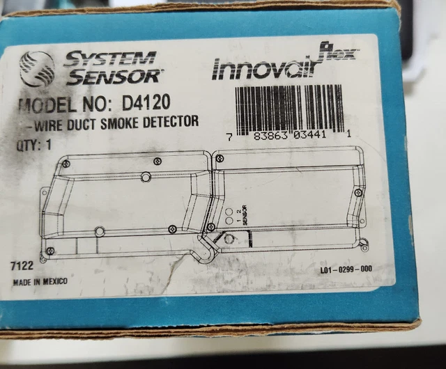 System Sensor D4120 4 Wire Photoelectric Duct Smoke Detector