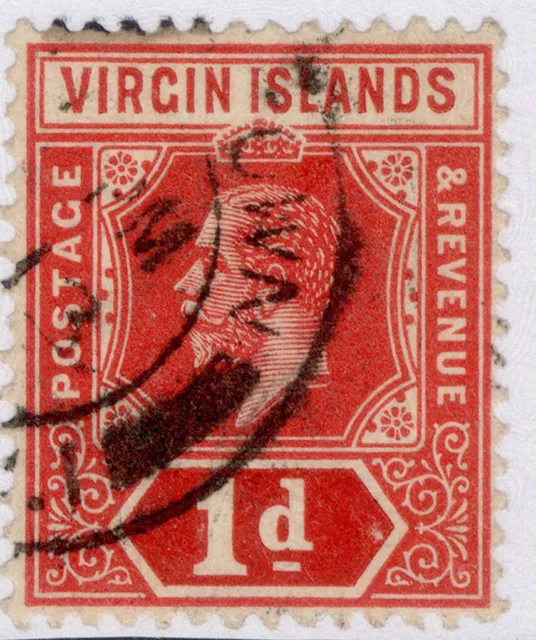 BRITISH VIRGIN ISLANDS GV SG70a, 1d deep red & carmine, FINE USED. Cat £14.