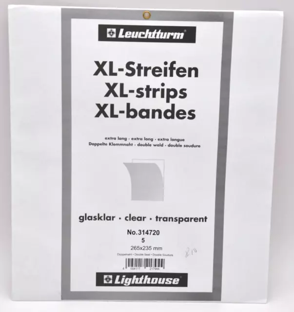 5 Leuchtturm XL-STREIFEN Clair Avec Double Couture, 265 X 235 MM, N° 314720