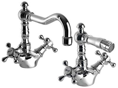 Rubinetti rubinetteria Adams lavabo e bidet 3 fori ottone cromo garanzia 5 anni 