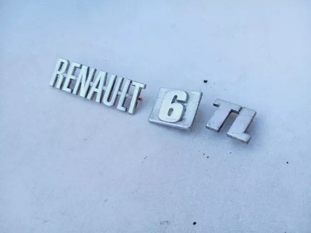 insigne Aluminum RENAULT 6 TL EMBLÈME logo sigle monograme Badge vintage old car