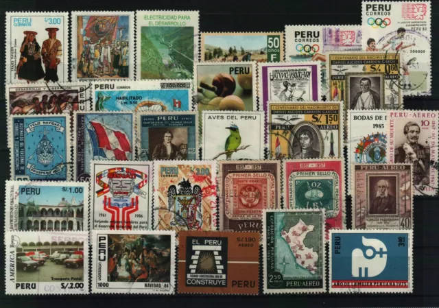 Peru Briefmarken aus dem verschiedenen Jahren - 1 Steckkarte