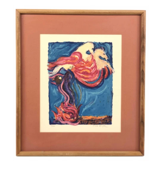 Nissan Engel "Elijah" Hand Signed Lithograph Limited Edition. Framed