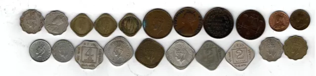 21 different coins from India : 1833 - 1947
