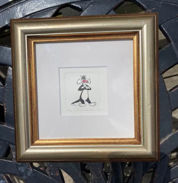 Warner Bros Signed Limited Edition Hand Etching "Sylvester" The Cat Looney Tunes