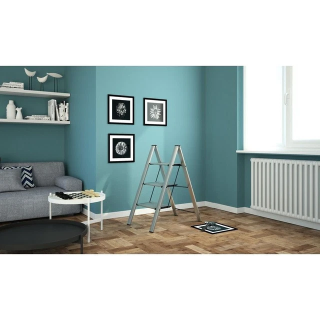 Sgabello Scala LEONARDO 3 Gradini In Alluminio Max 150kg EN14183 MADE IN ITALY 3