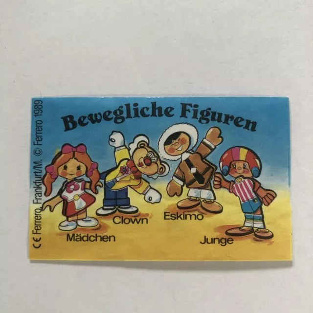 Üei Kinder Ferrero - BPZ Beipackzettel - Bewegliche Figuren 1989 Junge 651362 #2