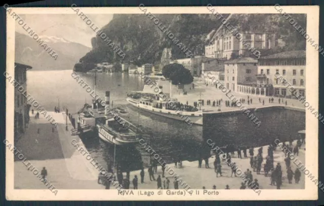 Trento Riva del Garda Boat Postcard RB2879