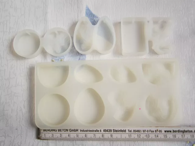 4 tlg. Set Silikonform Gießform 3D Effekt für Anhänger Epoxidharz Resin