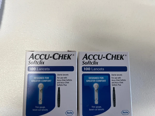 Lancetas Accu-Chek Softclix para pruebas de glucosa diabética (2 paquetes de 100)