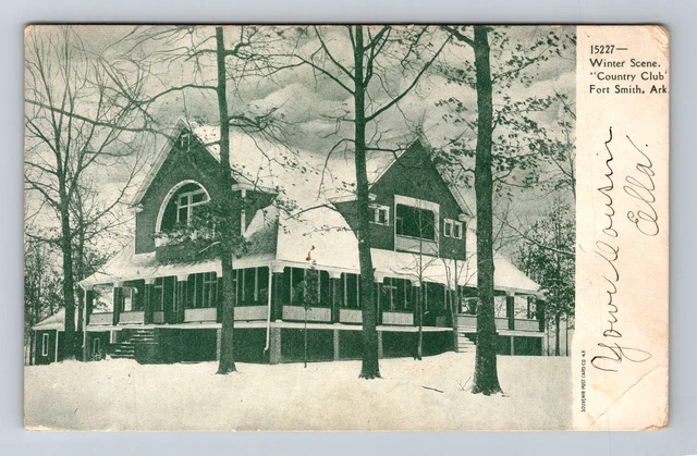 Fort Smith AR-Arkansas, Winter Scene, Country Club, c1908 Vintage Postcard