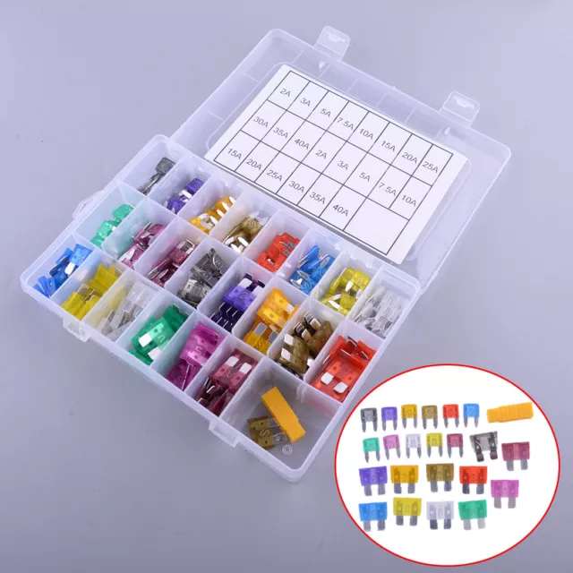 242PC Car Medium + Small Blade Fuses Assortment Kits With Blade Fuse Holders