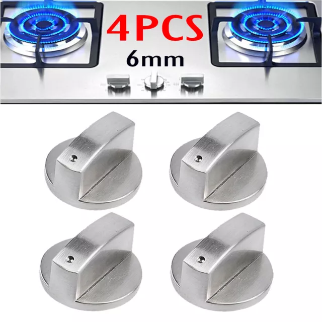4X Universal Gas Stove Knobs Cooktop Knob Zinc Alloy Cooker Switch Control 6mm