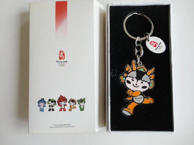 New With Tag And Box Olympics Keychain Beijing 2008 Orange 100% Authentic