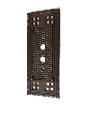 Arts and Crafts Single Push Button Switch Plate Cover Mission or Bungalow Bronze 2