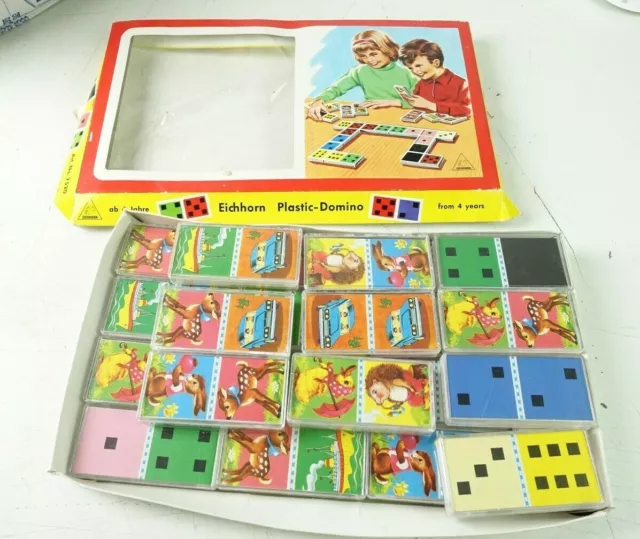 Eichhorn Plastic-Domino Spielzeug Legespiel ab 4 Jahren Vintage 60er Jahre X-115