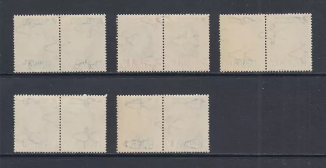 South Africa: 1937 George VI Coronation Set of 5 Pairs SG71-75 MLH EL316 2