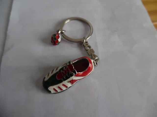 Porte-clés Vintage Tir Sportif Années 90 - Métal Doré Et Bleu Irisé - France