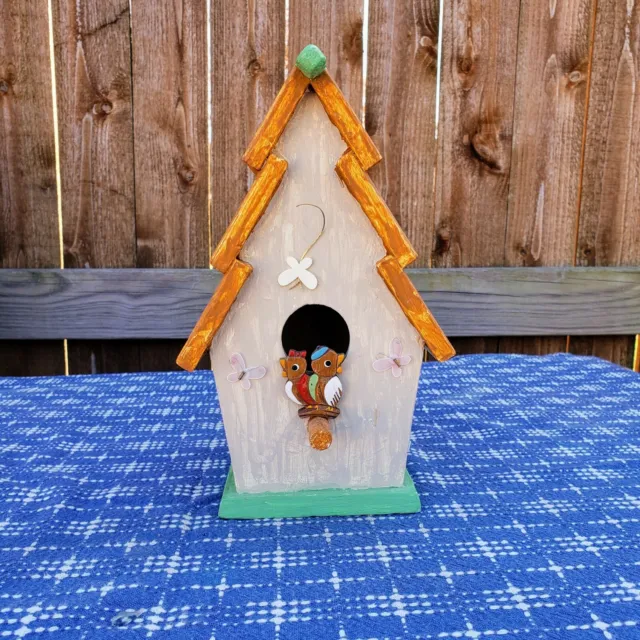 Handmade Birdhouse ~ Bird Couple ~ Hand Painted Birdhouse ~ Love Birds ~ Decor