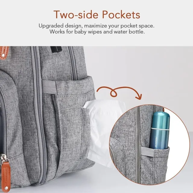 Diaper Bag Multi-Functional Waterproof Travel Foldable Backpack 2 Colors Choice 12