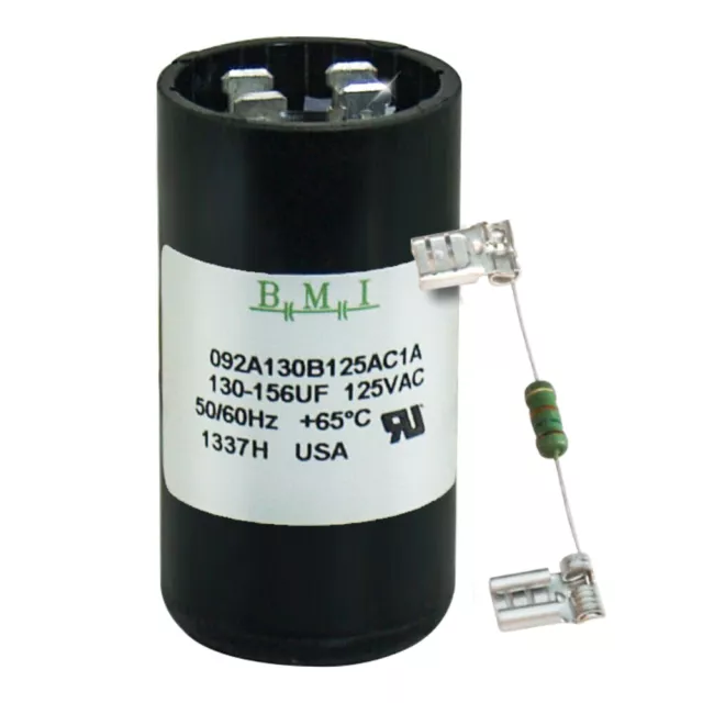 130-156 uF x 125 VAC BMI 092A130B125AC1A Motor Start AC Capacitor with Resistor