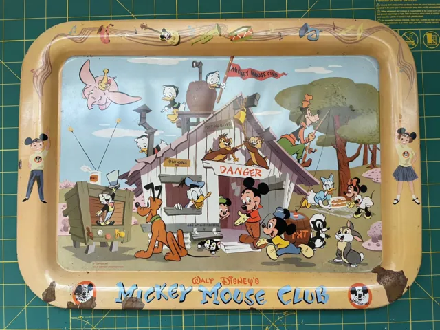 Vintage Walt Disney Mickey Mouse Club Metal  TV Tray