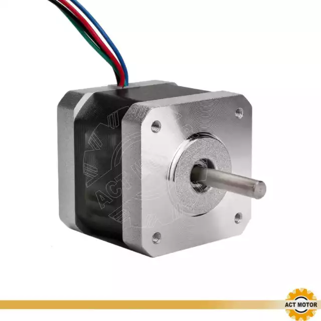 ACT MOTOR GmbH 1 pièce Nema17 17HS4417 moteur pas à pas 1,7A 40 mm 0,4 Nm Φ5 mm bipolaire