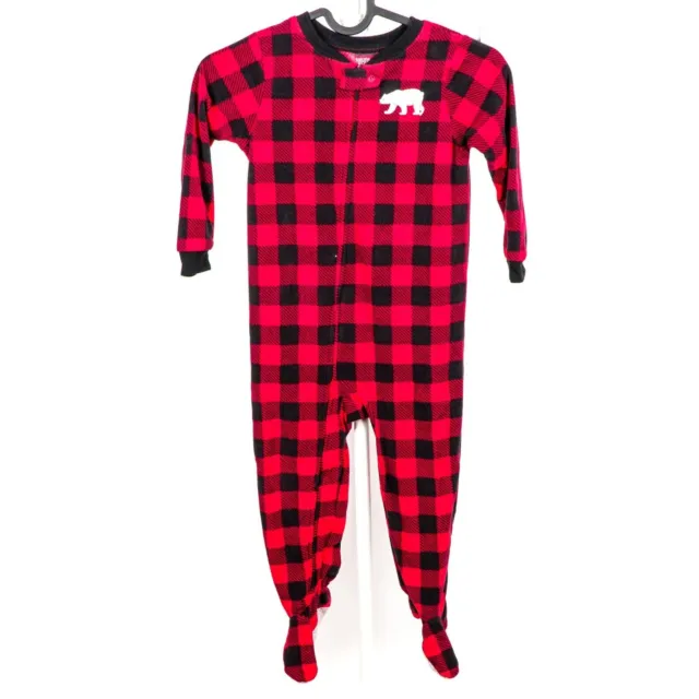 Carters Just One You Footie Pajamas 3T Boys Fleece Footed Buffalo Plaid OnePiece