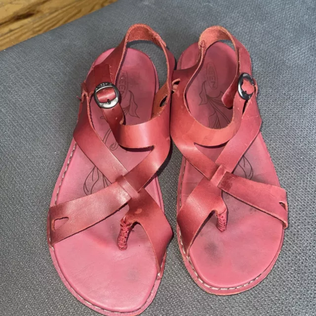 KEEN Alman Leather Strappy Sandals size 8.5 Red