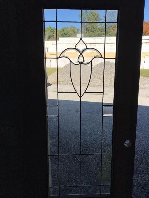 MARTOL338 Antique Burch Beveled and leaded glass door Tulip Design 34 x 78.75 7