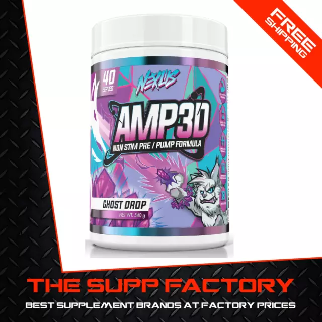 Nexus Sports AMP3D 40srv GHOST DROP | Pre Workout PUMP Non Stim Focus