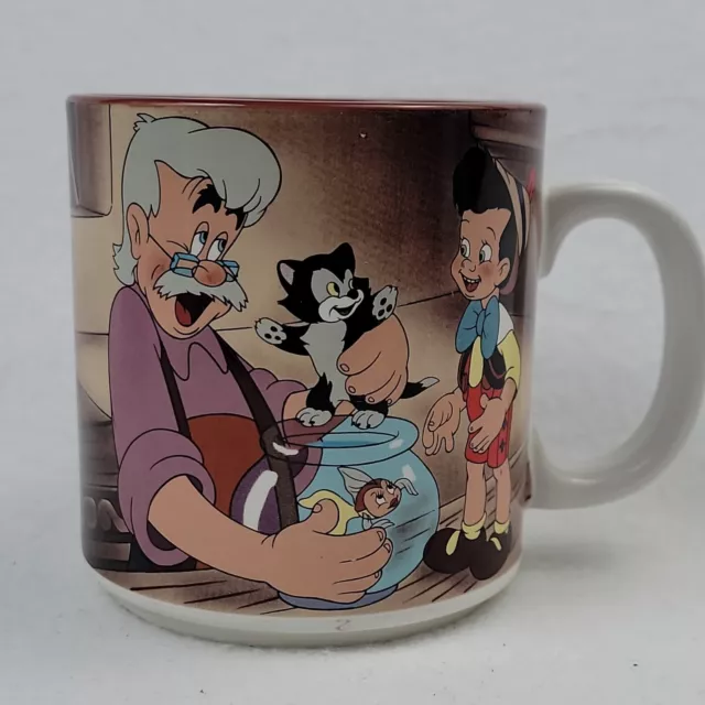 Vintage Walt Disney Pinocchio & Geppetto Coffee Cup Mug  Made In Japan