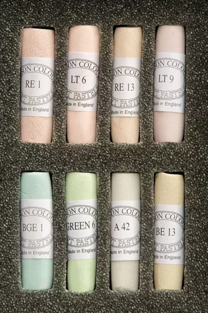 Unison Colour Hand Made Artists Soft Pastel Light 8 Set