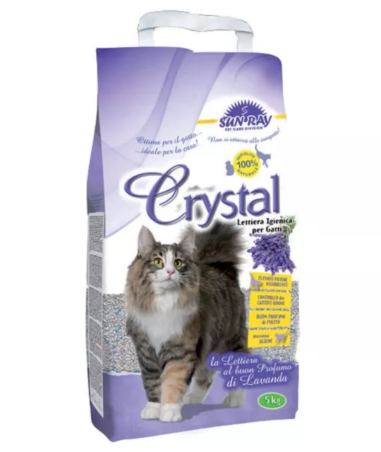 Lettiera igienica per gatti Crystal Sepiolite Lavanda Kg 5