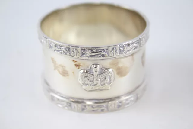 Silver Napkin Ring Vintage .925 Sterling 1977 Birmingaham Royal Crown 27g