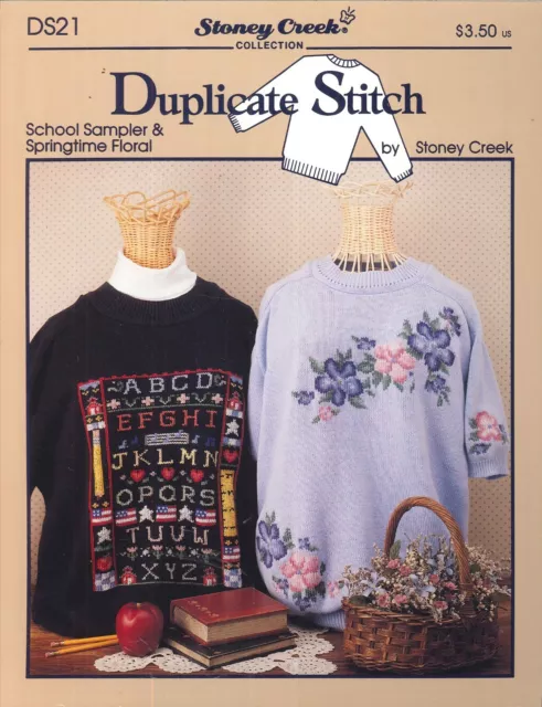 School Sampler Springtime Floral Duplicate Stitch Leaflet Stoney Creek DS21