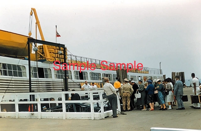 1960 KodaChrome Slide Provincetown RI Cape Cod Ferry Boat
