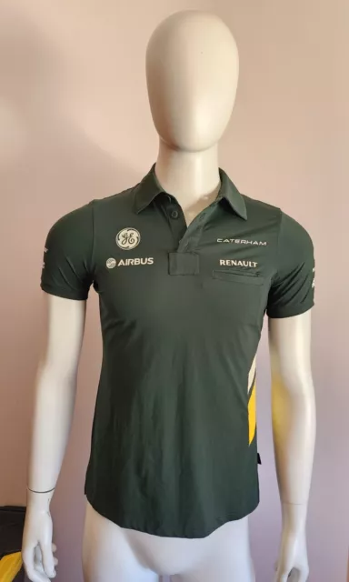 Caterham Renault F1 Team Mens Green Short Sleeve HPE Team Polo Shirt Size S