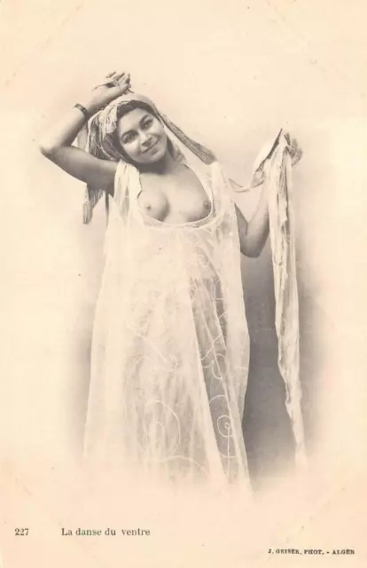 BELLY DANCER WOMAN NUDITY ALGERIA POSTCARD (c.1910)