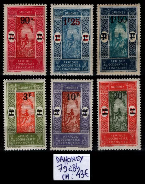 DAHOMEY : Série n°79 à 84, Neufs * = Cote 43 € / Lot Timbres COLONIES