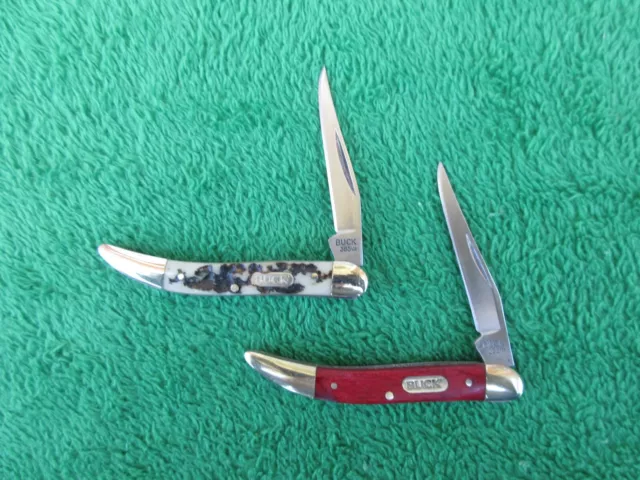 Lot of 2 Buck Model 385 Toothpick Single Blade Folding Knives