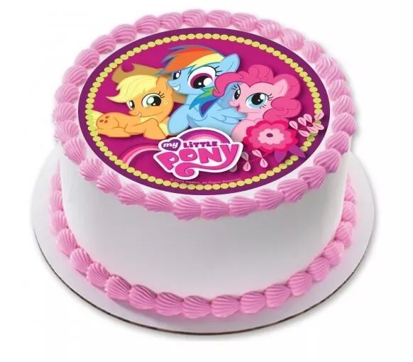 My Little Pony Edible Kids Birthday Party Cake Decoration Topper Round Image