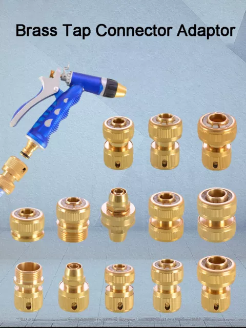 Universal Garden Water Fit Hose Pipe Tap Female Male Brass Tap Connector Adaptor