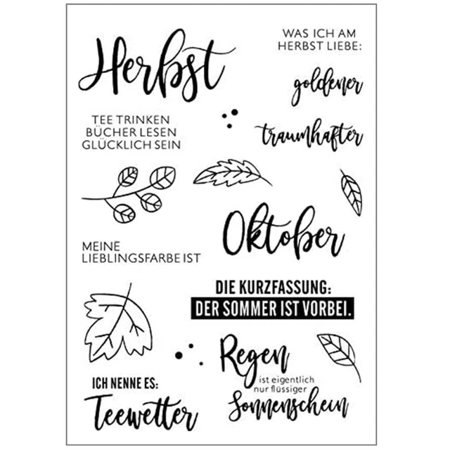German Word DIY Silicone Clear Stamp Cling Seal Scrapbook Embossing Album Craft