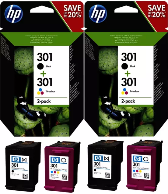 Original HP 301 2x Multipack Schwarz Farbe 2er SET Tinte Patronen N9J72AE OVP