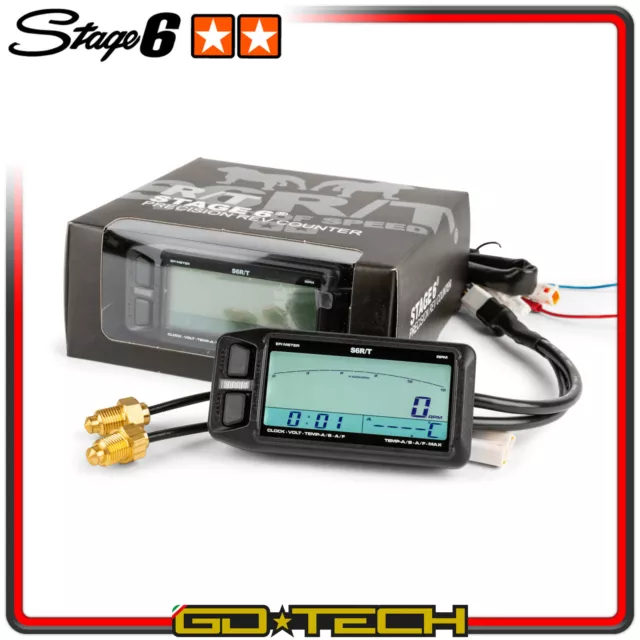 STRUMENTAZIONE DIGITALE MOTO STAGE6 R/T MK2 CONTAGIRI TERMOMETRO VOLTMETRO Nero