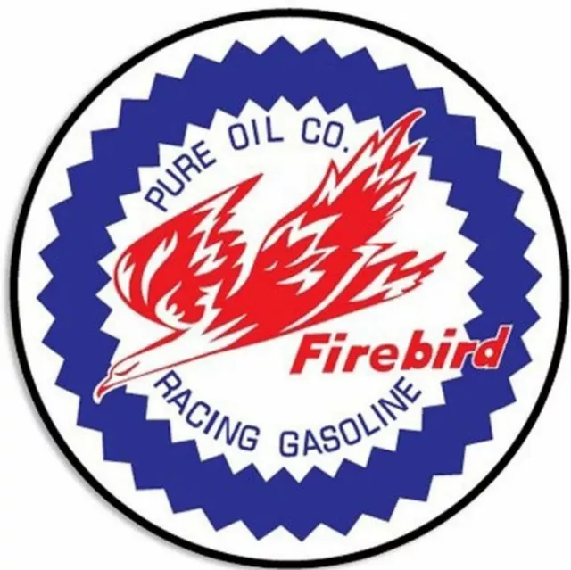 USA XXL US Schild: Pure Oil Firebird Racing Gasoline -  Durchmesser ca. 60 cm