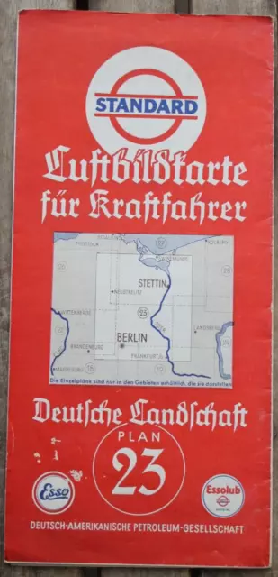20115d Mapa Esso Luftbildkarte para Controladores 23 Szczecin Mark Pommern 1936