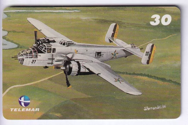 Armee Army Telecarte / Phonecard .. Bresil 30R Tlm Avion Bombardier Magnetique