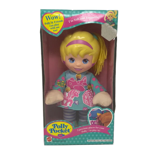 NEW Mattel Vintage Polly Pocket 1995 Bluebird Toys Soft Huggable Doll NRFB